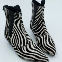 Trash And Vaudeville Men Zebra Cuban Boot