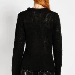 Tripp NYC Men RAG STRIPE SWEATER BLACK