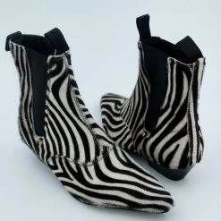 Trash And Vaudeville Men Zebra Cuban Boot