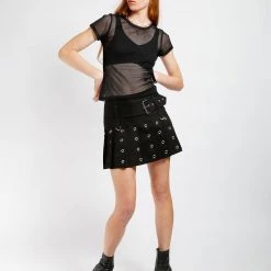 Tripp NYC Women SUPER ROCKER SKIRT SILVER