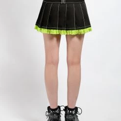 Trippnyc.com LOLITA PLEATED SKIRT LIME Women