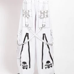 Trippnyc.com BACK UP SKULL PANT - WHITE Men