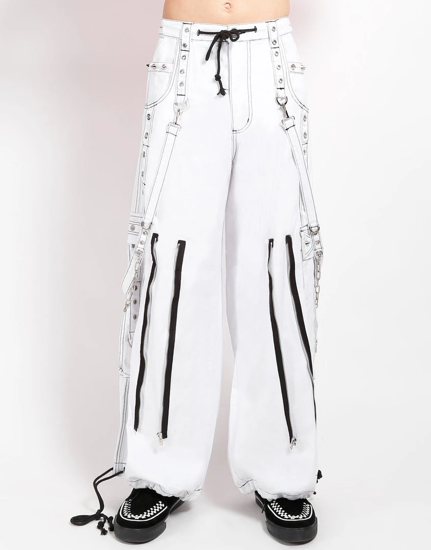 Trippnyc.com BACK UP SKULL PANT - WHITE Men