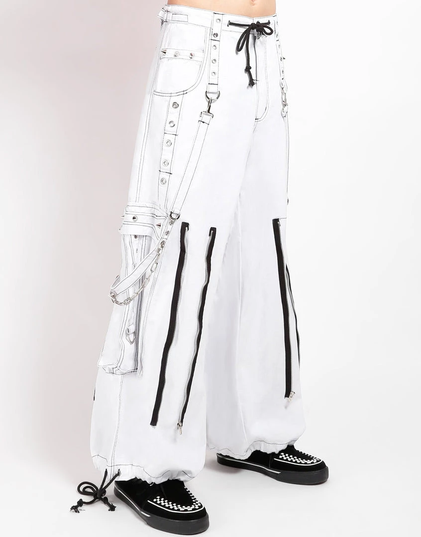 Trippnyc.com BACK UP SKULL PANT - WHITE Men