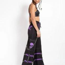 Tripp Darkstreet Men SKULL ZIP OFF PANT PURPLE