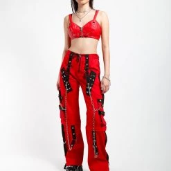 Tripp NYC DARK CUFF PANT RED