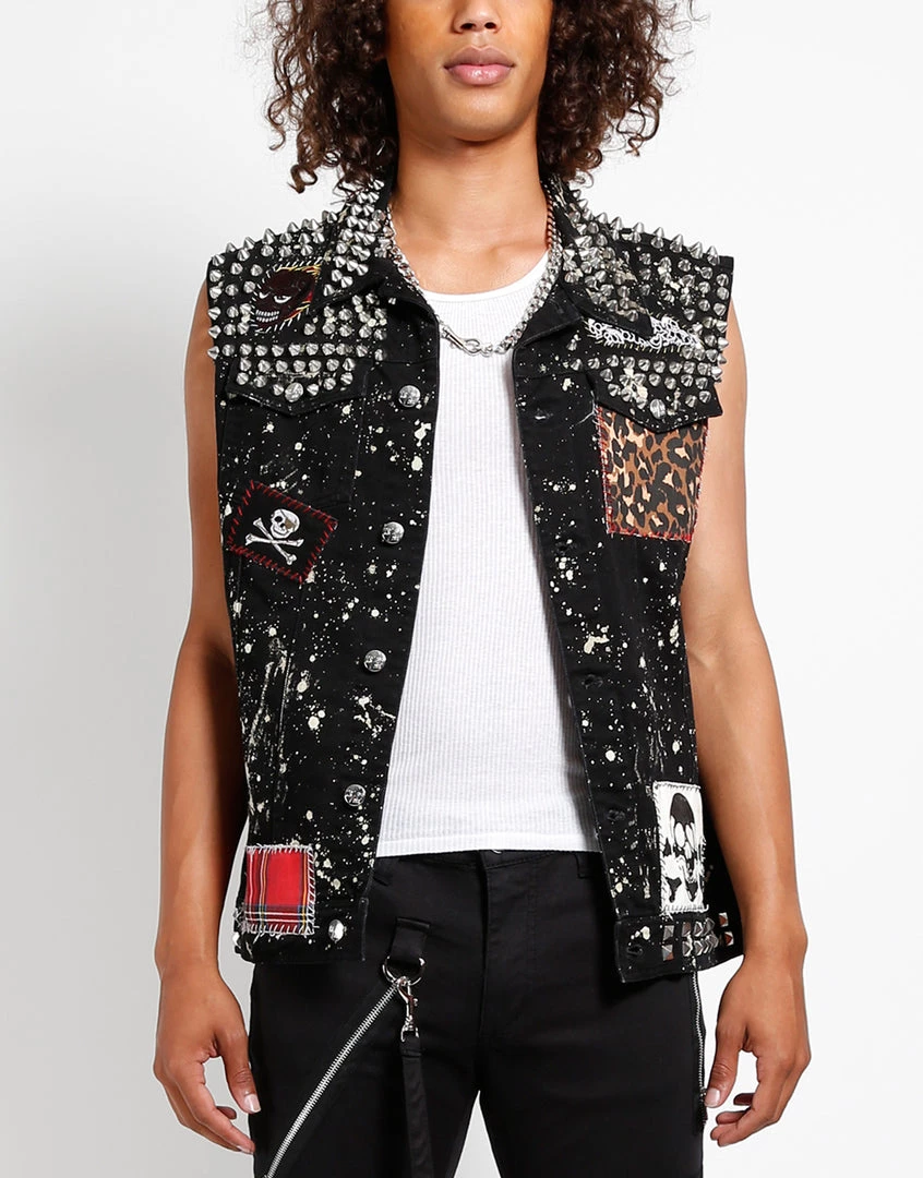 Tripp NYC Hand Studded Punk Vest Men