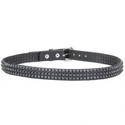 Trash And Vaudeville Black Triple Pyramid Stud Belt Men
