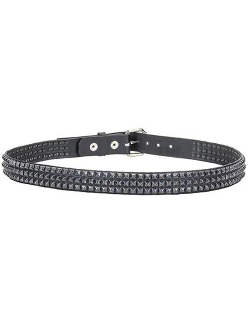 Trash And Vaudeville Black Triple Pyramid Stud Belt Men
