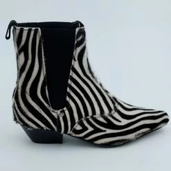 Trash And Vaudeville Men Zebra Cuban Boot