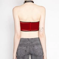 Tripp NYC Fishnet Bandeau Red