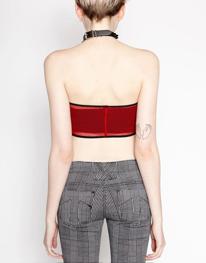 Tripp NYC Fishnet Bandeau Red