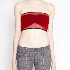 Tripp NYC Fishnet Bandeau Red