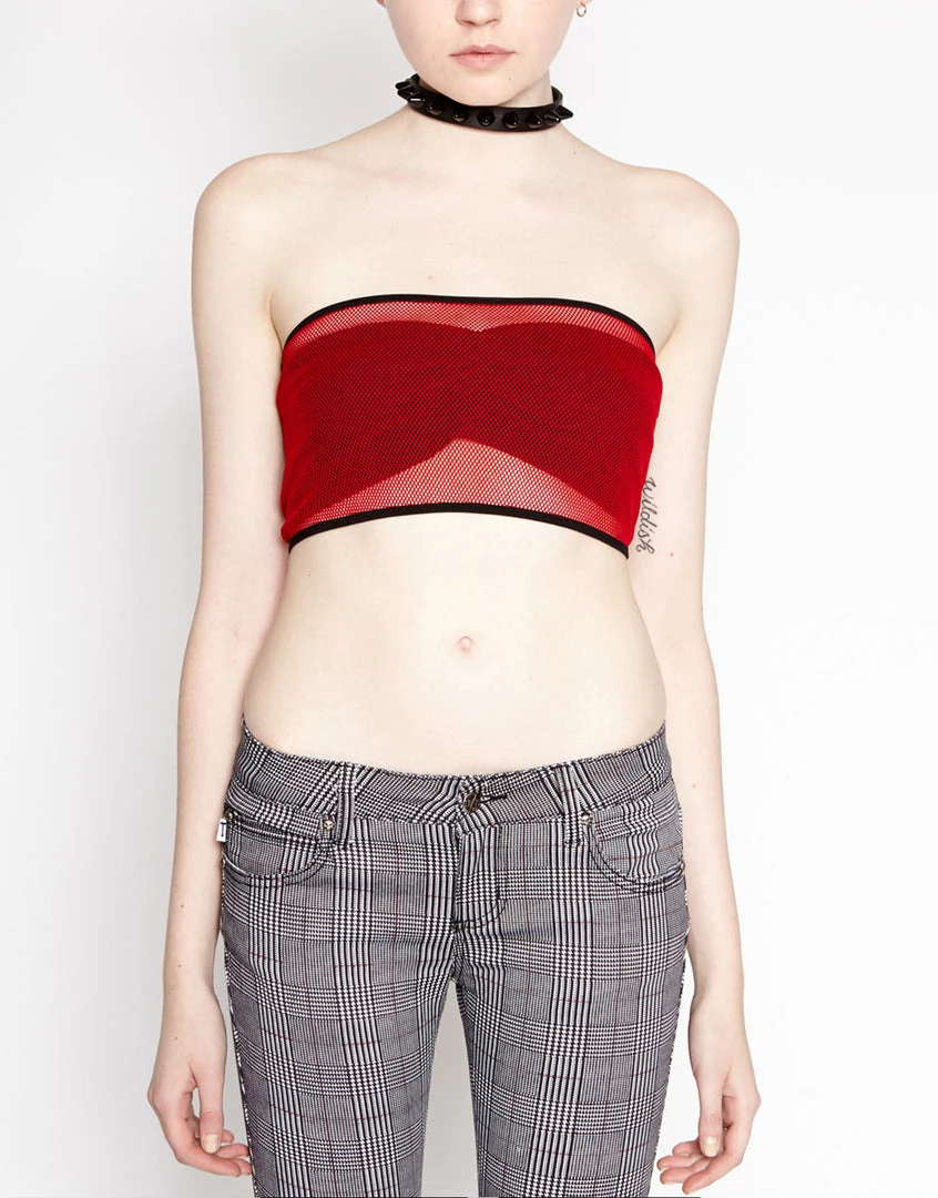 Tripp NYC Fishnet Bandeau Red
