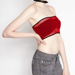 Tripp NYC Fishnet Bandeau Red