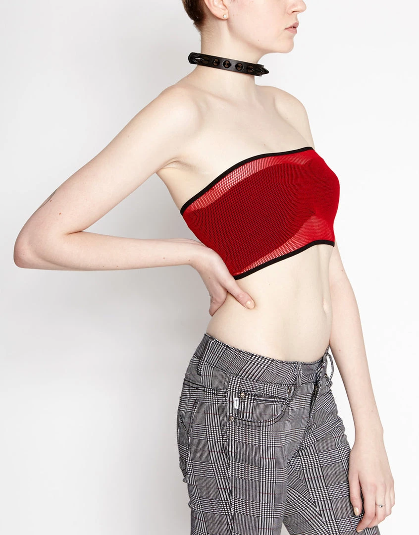 Tripp NYC Fishnet Bandeau Red