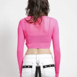 Tripp NYC LONG SLEEVE CROP FISHNET