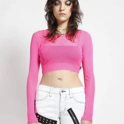 Tripp NYC LONG SLEEVE CROP FISHNET