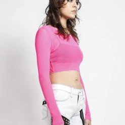 Tripp NYC LONG SLEEVE CROP FISHNET