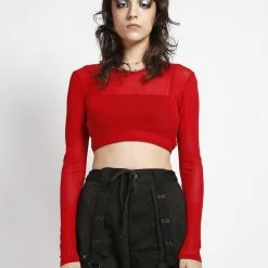 Tripp NYC LONG SLEEVE CROP FISHNET
