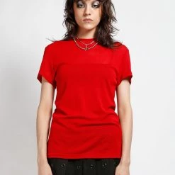 Trippnyc.com Men SHORT SLEEVE FISHNET RED