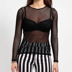 Tripp NYC Women Fisnhet Long Sleeve Top