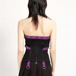 Tripp NYC Women MULTI EYELET CORSET PURPLE