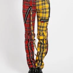 Tripp NYC SPLIT LEG BONDAGE PANT RED/YELLOW PLAID Men