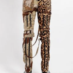 Trippnyc.com SPLIT LEG BONDAGE PANT LEOPARD AND SAND CAMO Men