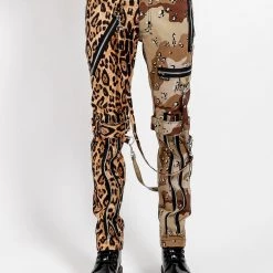Trippnyc.com SPLIT LEG BONDAGE PANT LEOPARD AND SAND CAMO Men