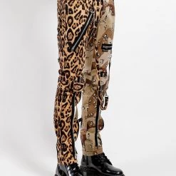 Trippnyc.com SPLIT LEG BONDAGE PANT LEOPARD AND SAND CAMO Men