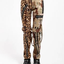 Trippnyc.com SPLIT LEG BONDAGE PANT LEOPARD AND SAND CAMO Men