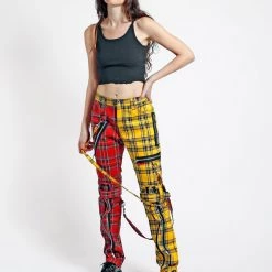 Tripp NYC SPLIT LEG BONDAGE PANT RED/YELLOW PLAID Men