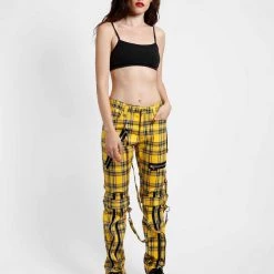 Tripp NYC Men BONDAGE PANT YELLOW PLAID