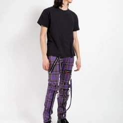 Tripp NYC BONDAGE PANT VIOLET PLAID
