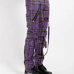 Tripp NYC BONDAGE PANT VIOLET PLAID