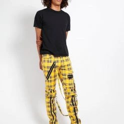 Tripp NYC Men BONDAGE PANT YELLOW PLAID