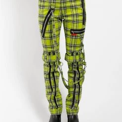 Tripp NYC BONDAGE PANT LIME PLAID Men
