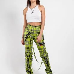 Tripp NYC BONDAGE PANT LIME PLAID Men
