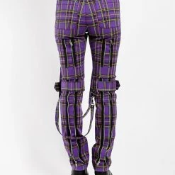 Tripp NYC BONDAGE PANT VIOLET PLAID