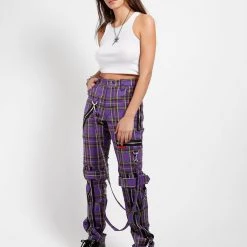 Tripp NYC BONDAGE PANT VIOLET PLAID