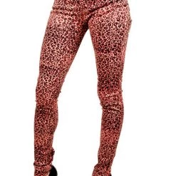 Tripp NYC T Back Jeans Pink Cheetah Print Women