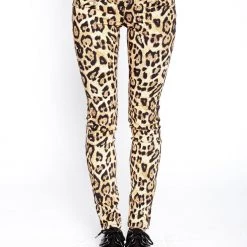Tripp NYC Women T Back Jeans Leopard Print