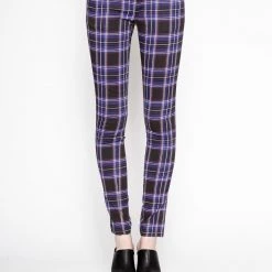 Tripp NYC Purple Plaid T Back Jean Women