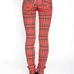 Tripp NYC T-BACK JEAN RED PLAID