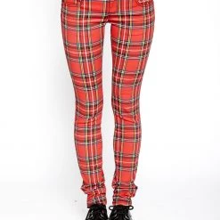 Tripp NYC T-BACK JEAN RED PLAID