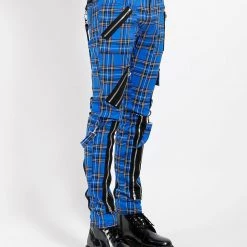 Tripp NYC CLASSIC SLIM LEG BONDAGE PANT BLUE PLAID Men