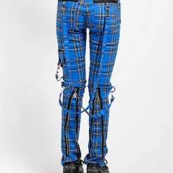 Tripp NYC CLASSIC SLIM LEG BONDAGE PANT BLUE PLAID Men