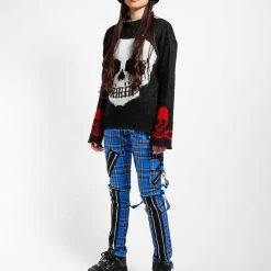 Tripp NYC CLASSIC SLIM LEG BONDAGE PANT BLUE PLAID Men