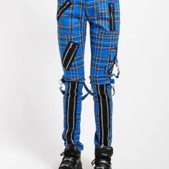 Tripp NYC CLASSIC SLIM LEG BONDAGE PANT BLUE PLAID Men